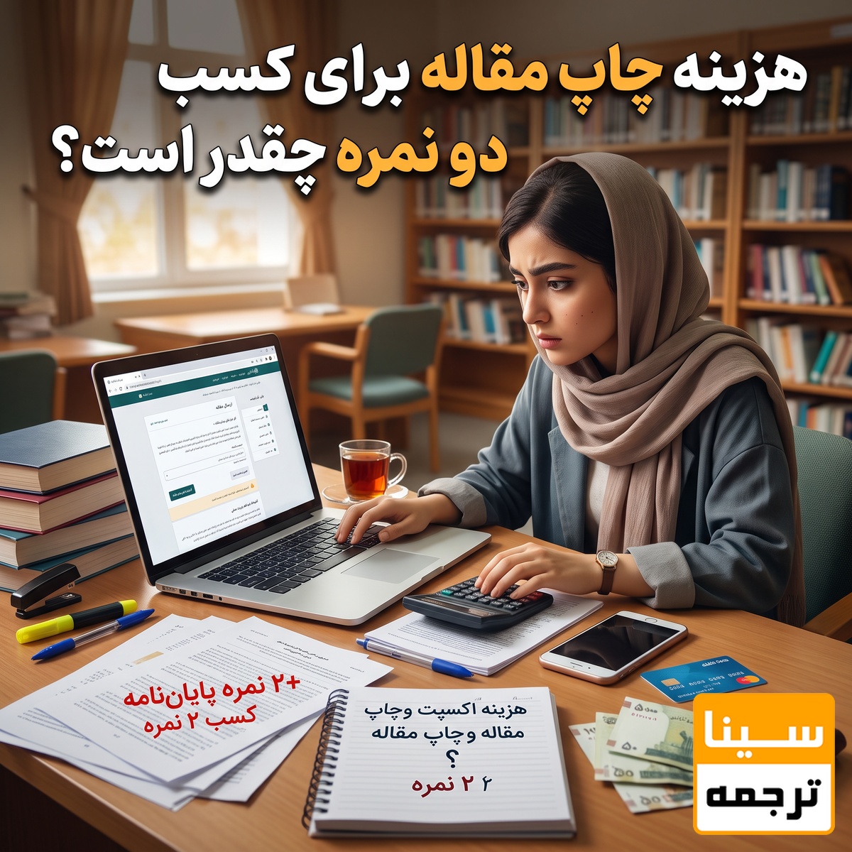 هزینه چاپ مقاله برای کسب دو نمره