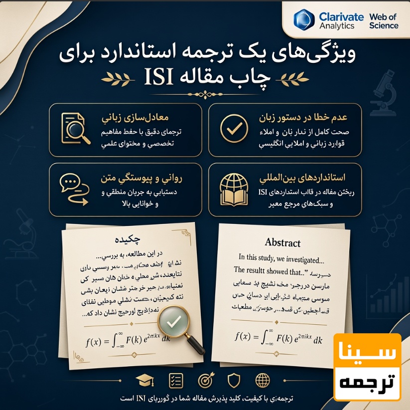 ویژگیهای یک ترجمه استاندارد برای چاپ مقاله ISI