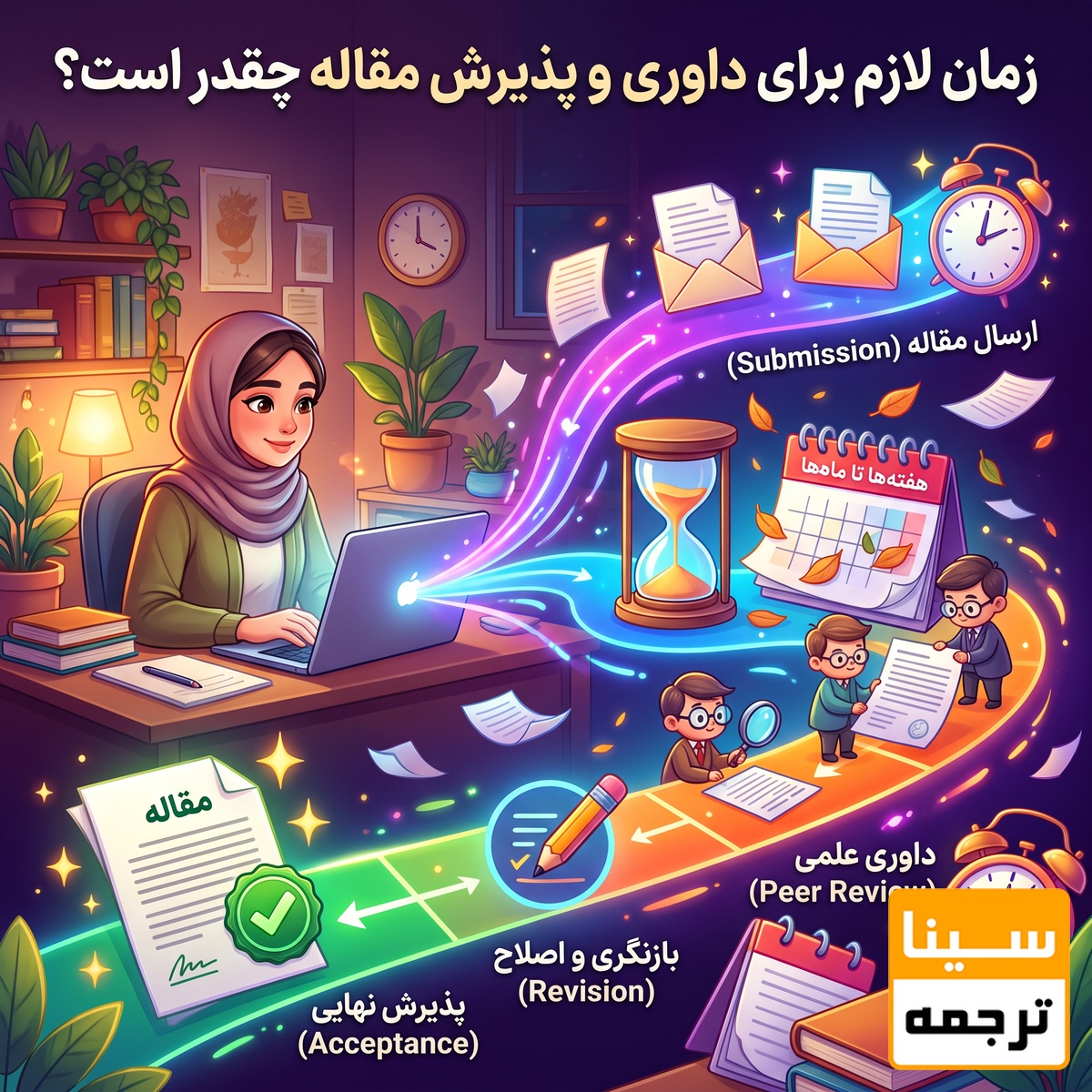 زمان لازم برای داوری و پذیرش مقاله