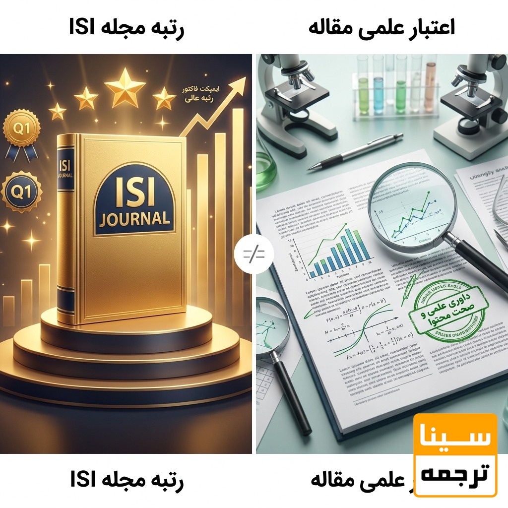 تفاوت رتبه مجله ISI با اعتبار علمی مقاله