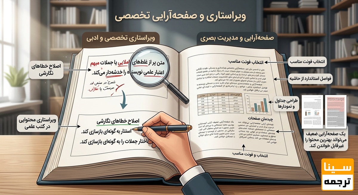 ویراستاری و صفحه آرایی کتاب