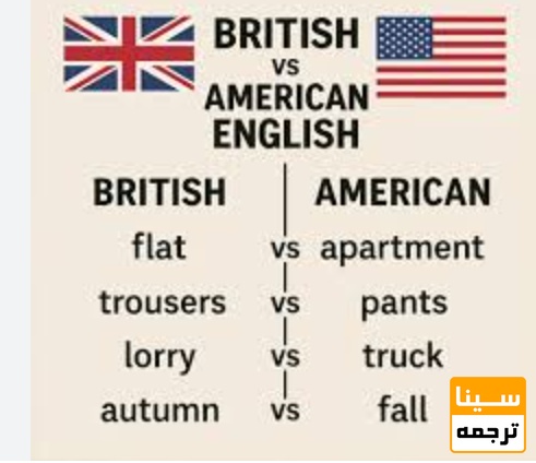 تفاوت انگلیسی آمریکایی با بریتانیایی